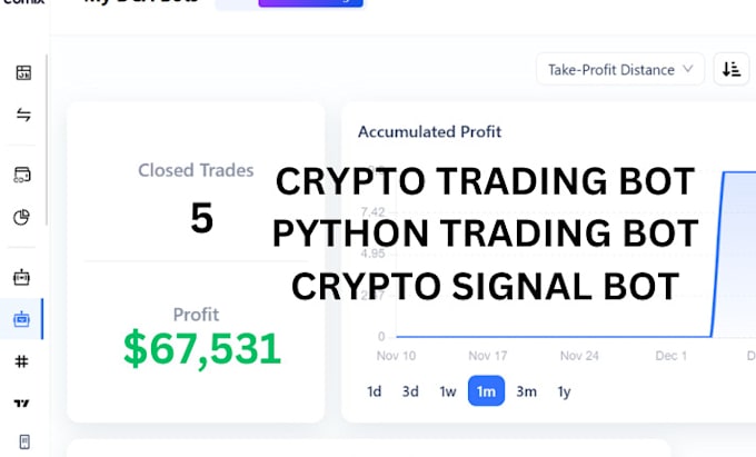 Gig Preview - Create ai crypto trading bot, python trading bot, profitable trading bot