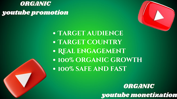 Bestseller - do complete organic youtube video promotion for monetization organically