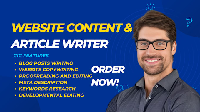 Gig Preview - Write seo website content, blogs, articles, website copywriting and proofreading