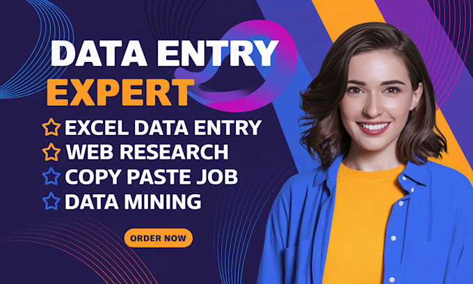 Gig Preview - Do fast any data entry accurately for data mining, copy paste, web research