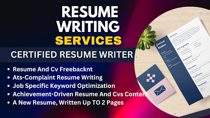 Gig Preview - Create professional resume cv design, cv maker, cv writer