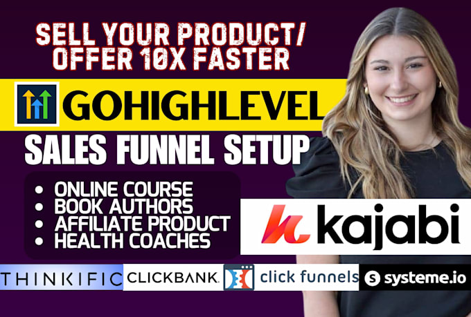 Gig Preview - Gohighlevel online course sales funnel gohighlevel expert website landing page