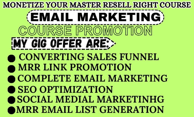 Gig Preview - Boost master resell right through email marketing to make passive income