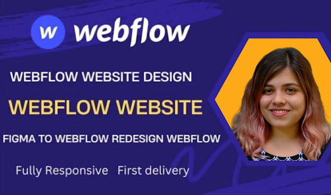 Gig Preview - Design, redesign, or develop responsive webflow websites,  figma to webflow