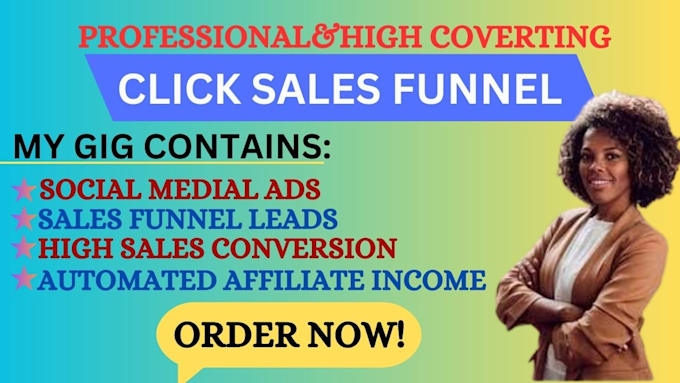 Gig Preview - Do sales funnel click bank amazon website sales, landing page