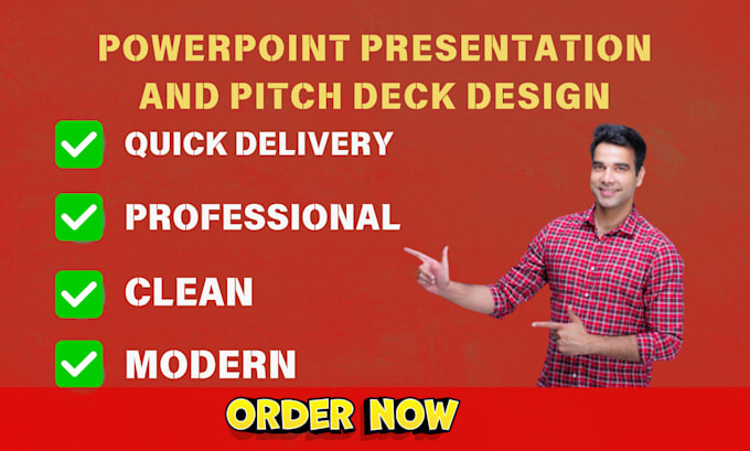 Gig Preview - Create design redesign deliver modern do powerpoint presentation and pitch deck