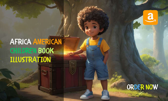 Bestseller - do african american children storybook illustration, 3d children illustration