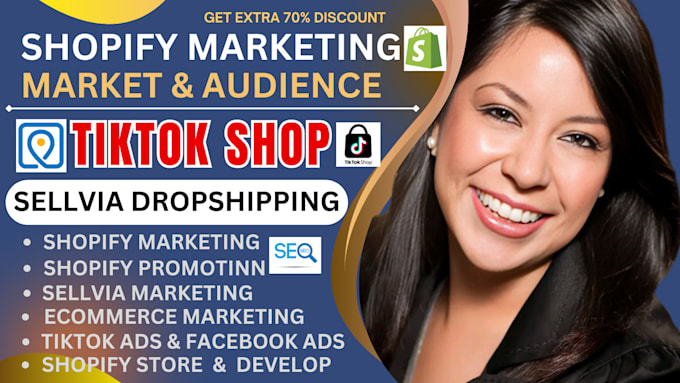 Gig Preview - Shopify marketing, sellvia dropshipping store or shopify tiktok ads campaign pro