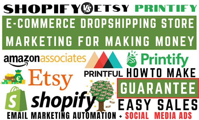 Gig Preview - Do ecommerce shopify marketing printify etsy shop print on demand to boost sale