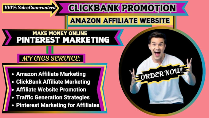 Gig Preview - Setup clickbank and amazon affiliate website with pinterest