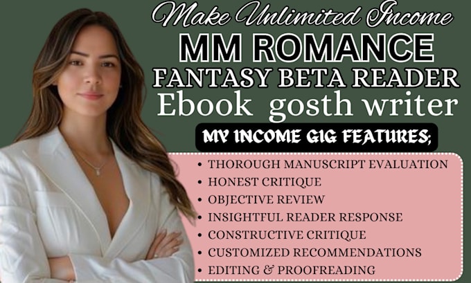 Gig Preview - Be your eager romance beta reader alpha reader beta reader fantasy book editing