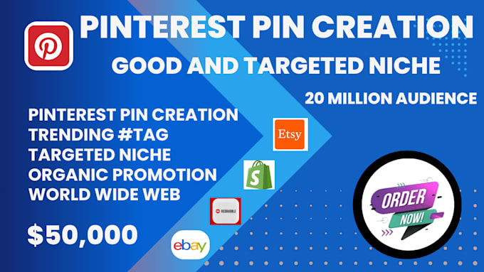 Gig Preview - Do pinterest pin creation for etsy, ebay, shopify to boost sales and traffic