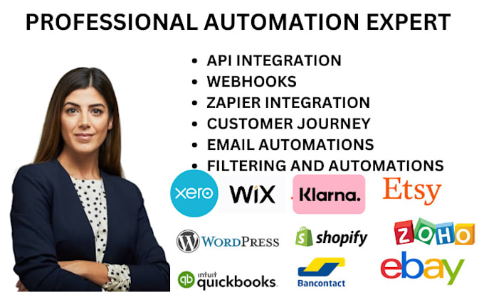 Gig Preview - Do zapier quickbooks klarna shopify etsy ebay wix wordpress xero bancontact zoho