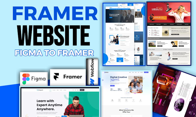 Gig Preview - Design framer website landing page figma to framer fix framer website issues seo