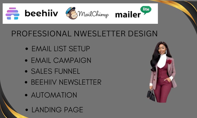 Gig Preview - Design newsletter automation landing page email list email list