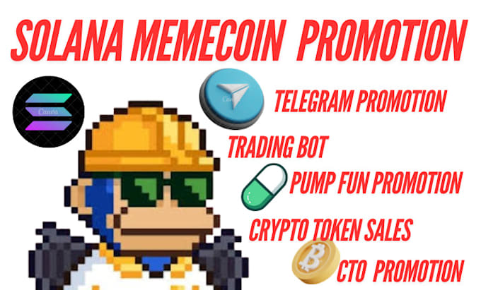 Gig Preview - Telegram promotion,solana pump fun,cto,crypto token sale to raise 10m market cap