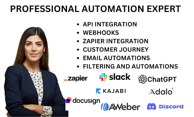 Gig Preview - Do zapier kajabi discord chatgpt autoblog aweber slack docusign adalo acuity api