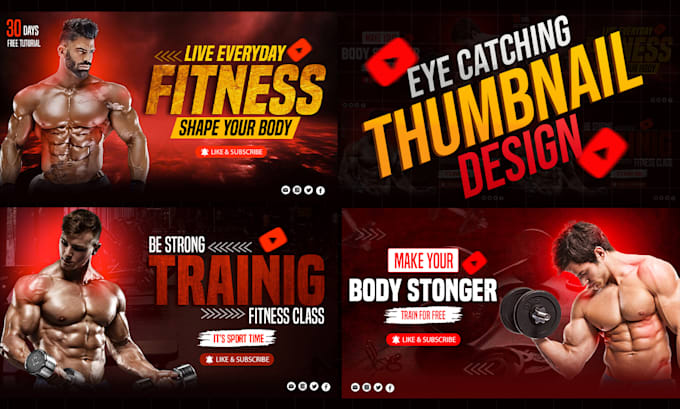 Bestseller - design eye catching youtube thumbnails that drive clicks