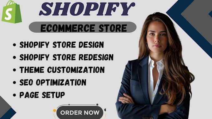 Gig Preview - Do shopify store design shopify website design and shopify store redesign