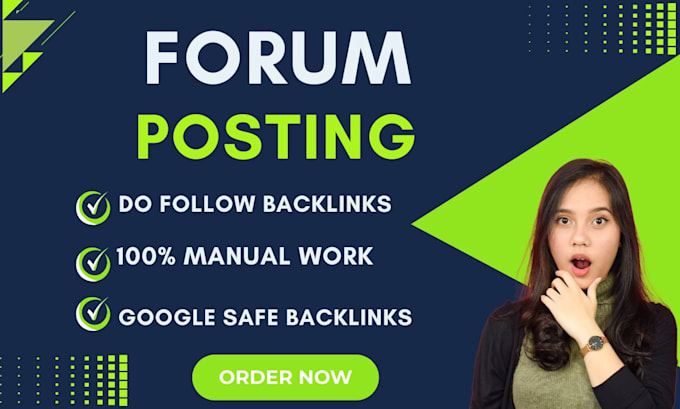 Gig Preview - Manually provide 100 forum posing do follow backlinks to high da pa websites