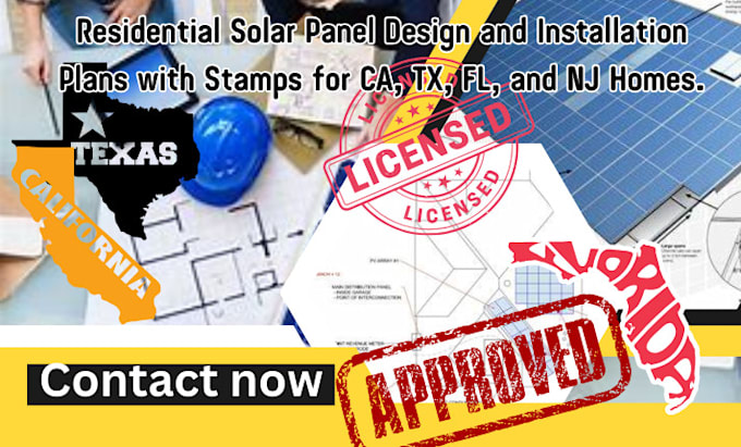 Bestseller - do residential solar panel plan and installation design stamp for ca, tx, fl, nj