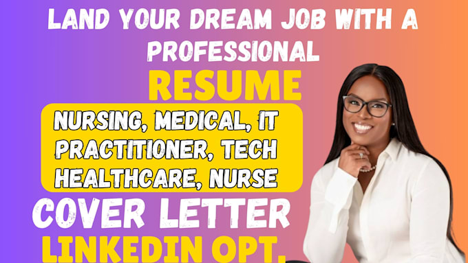 Gig Preview - Write medical resume heartcare nursing practitioner resume within 24 hours