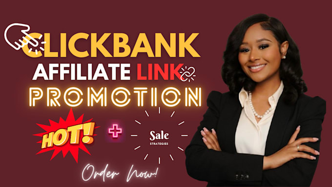 Gig Preview - Clickbank affiliate referral link promotion promote affiliate link cpa marketing