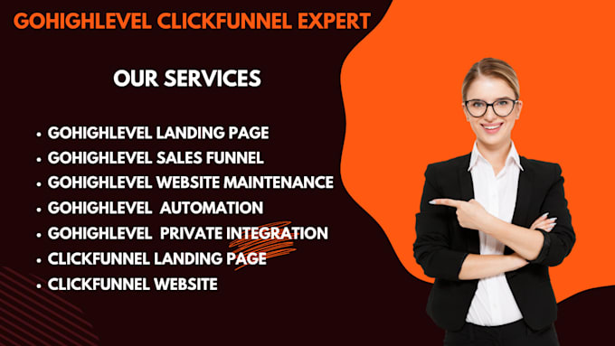 Gig Preview - Sales funnel in ghl gohighlevel landing page on clickfunnels lead generation