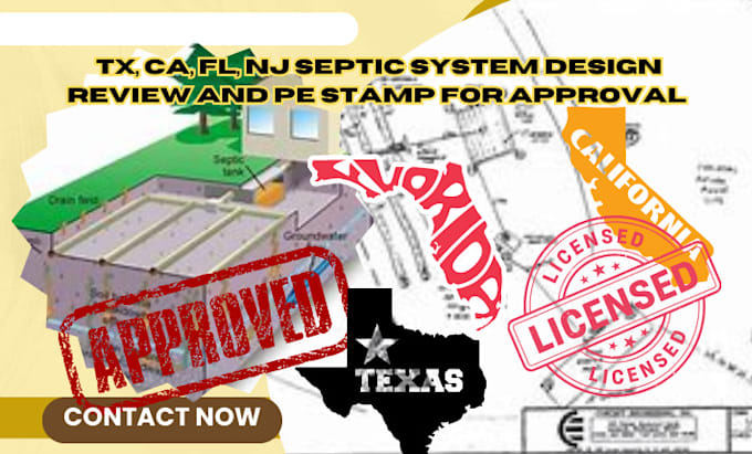 Bestseller - tx, ca, fl, nj septic system design review and pe stamp for approval