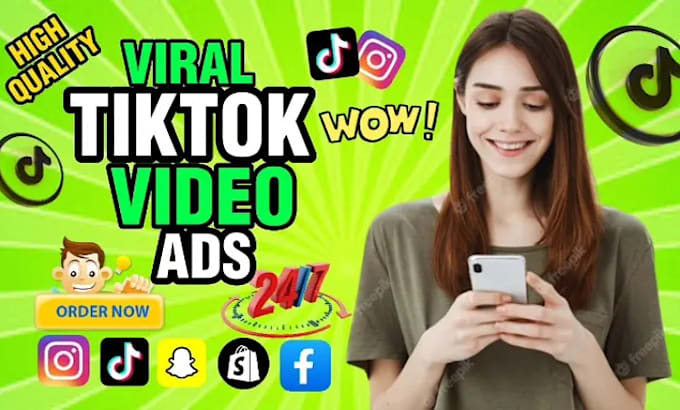 Gig Preview - Create viral tiktok video ads, tiktok ads, facebook video ads and instagram ads