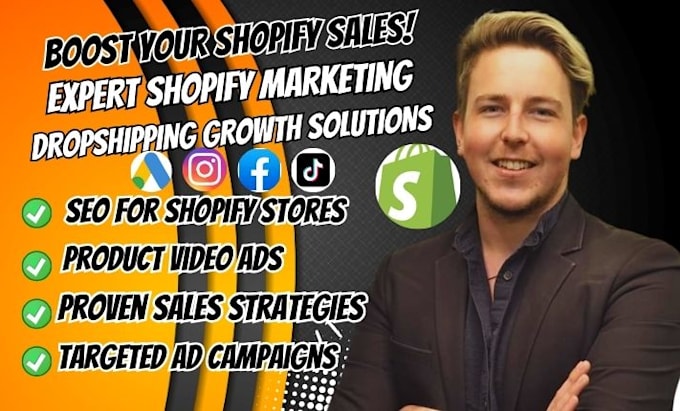 Gig Preview - Boost shopify sales, shopify dropshipping marketing, shopify promotion