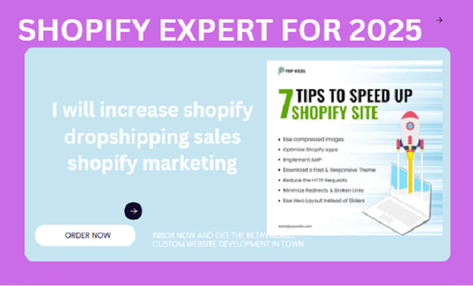 Gig Preview - Increase shopify dropshipping sales shopify marketing