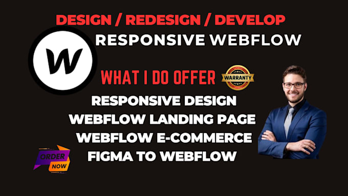 Gig Preview - Design and develop webflow website into figma website or webflow development