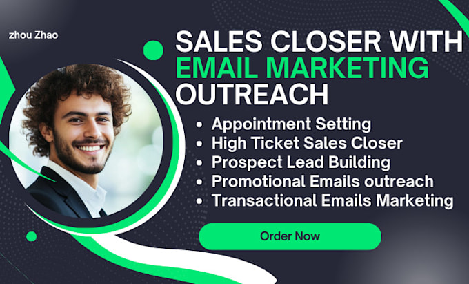 Gig Preview - Setup and manage email marketing outreach, cold emails campaign for sales closer