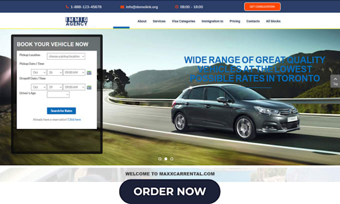 Gig Preview - Design car rental website rental website auto car dealership car rental website