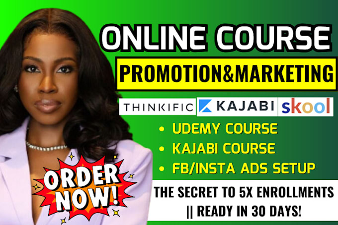 Gig Preview - Do online course promotion, kajabi health and wellness course marketing sales