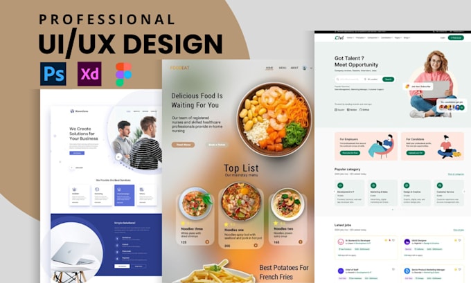 Gig Preview - Do UI UX design, website UI UX design and dashboard design