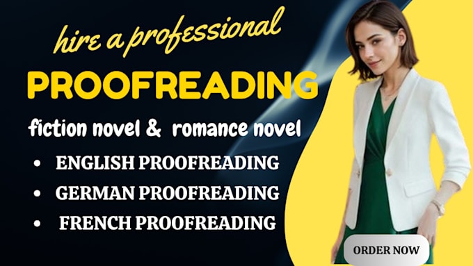 Gig Preview - Proofread your fiction novel, romance novel, plagiarism check, grammar check