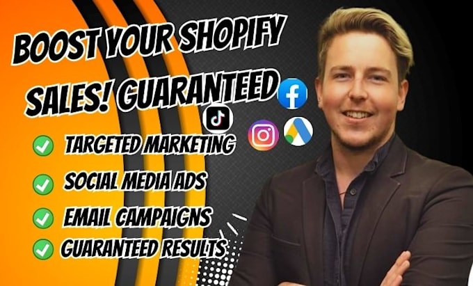 Gig Preview - Do complete shopify marketing to boost shopify sales shopify sales guaranteed