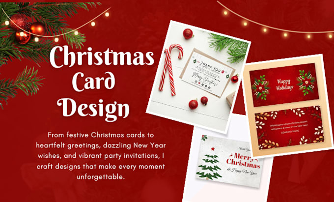 Gig Preview - Design christmas card, party invitation, greeting card and new year card