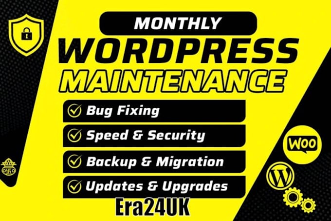 Gig Preview - Do monthly wordpress maintenance, support, bug fixes