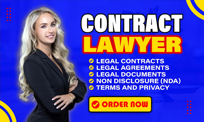 Gig Preview - Be your contract lawyer for legal agreement, contract, terms and conditions, nda