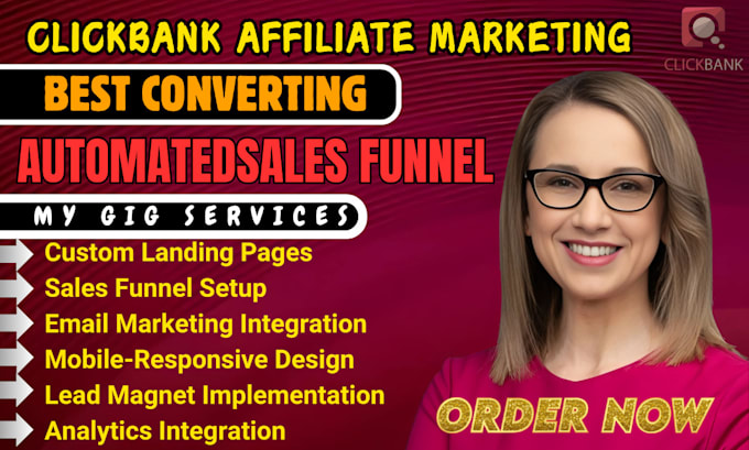 Gig Preview - Build high converting clickbank affiliate marketing  sales funnel or landingpage