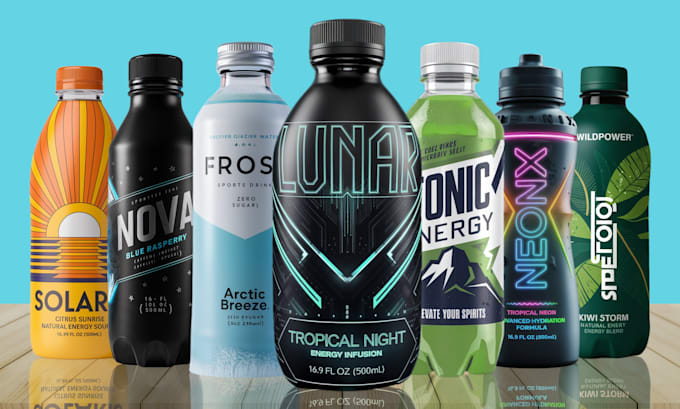 Gig Preview - Do sports drink,water,juice,beverage,bottle,energy drink,can labels,logo