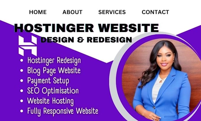 Gig Preview - Hostinger website design, hostinger wordpress website design, hostinger redesign