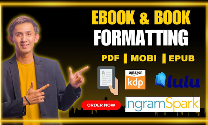 Gig Preview - Format your ebook for kindle, lulu, ingramspark and pdf to epub