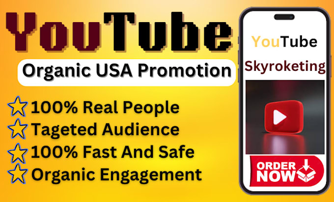 Gig Preview - Do organic USA youtube video promotion USA views channel promotion