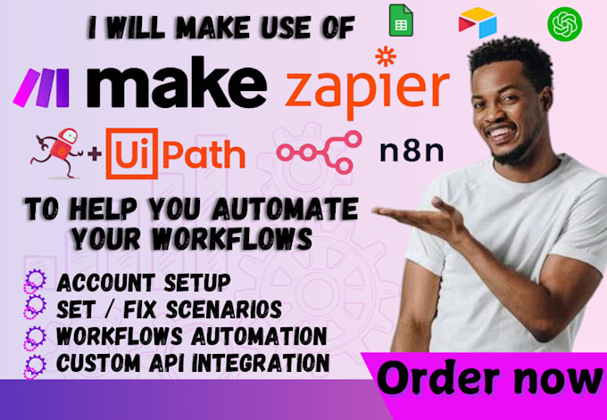 Gig Preview - Fix make com scenario n8n uipath make com automation integromat made com debug