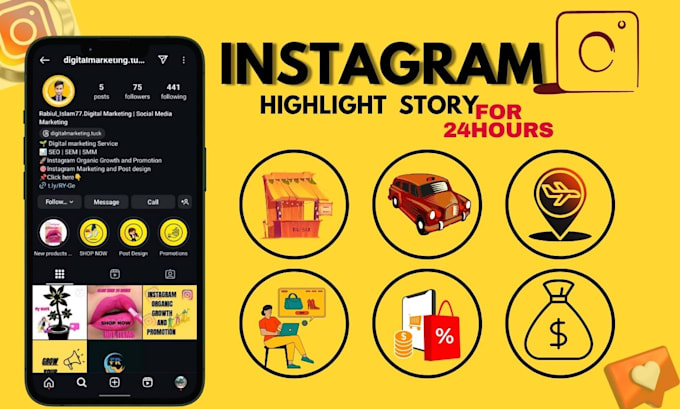 Gig Preview - Instagram highlights story design for 24 hours