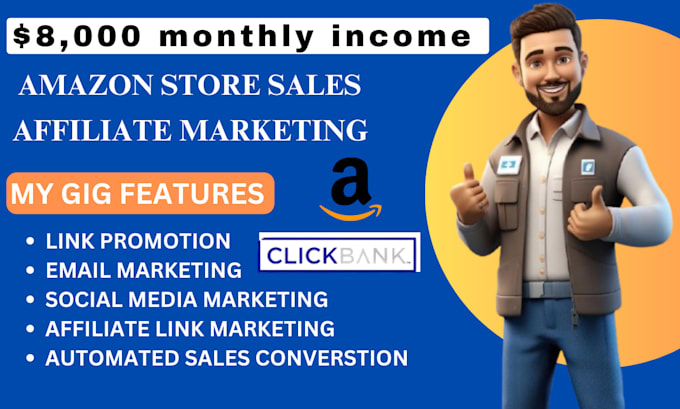 Gig Preview - Do clickbank affiliate marketing, amazon website sales funnel, link promotion